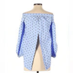 BCBGMAXAZRIA  | Daniela Off The Shoulder Blouse Back Slit Cotton Size Small S Photo 3