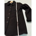 Alfred Dunner Vintage Made in USA 100% Wool Black Button Front Pea Coat Twee  10 Photo 3