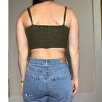 Emory park  Faux Leather Freen Textured Crop Top Size M Photo 2