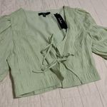 New Lulus tie front top Green Size XS Photo 1