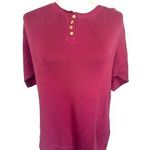 Woolrich  Vintage 90s Cotton Short Sleeve Henley Sweater Pink Womens Size Medium Photo 0