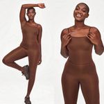Girlfriend Collective  Jumpsuit Romper Spaghetti Strap Unitard Chocolate Brown XL Photo 1