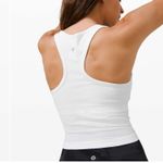 Lululemon  Women’s Size 8 Ebb To Street Racer Back Crop Tank White Ribbed Basic‎ Photo 4