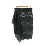 NWT Kimora Lee Simmons Eyelet Black White Asymmetrical Ruffle Hem Skirt 10 Photo 3