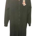 Paul Frank  Size Large Footed 1 Piece Union Suit Zip Monkey Pajama Black Red Photo 0