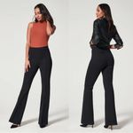 Spanx • The Perfect Pant Hi-Rise Flare black ponte knit stretch front seam Photo 11