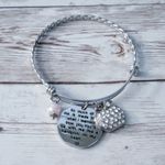 Silver Tone Handprint on my Heart Bracelet Photo 0