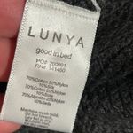 Lunya Good in Bed Waffle Sweater Cotton Silk Henley Onyx Front Button Heavy Knit Gray Size M Photo 10