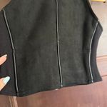 Maniere De Voir | Faux Suede Piped Sleeveless High Neck Tank | Size 4 / UK 8 Photo 2