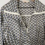 Tory Burch  Casey Anorak Jacket Windbreaker White Blue Floral Paisley Size 8 Photo 10