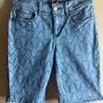 NYDJ  Briella size 4P printed Bermuda denim shorts Photo 0