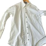 Versace VTG 90's Classic V2 White Collared Shirt Metal Logo Buttons L Old Money Photo 13