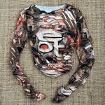 Edgy Long sleeve Mesh Shirt with Cutouts Medium Black Photo 0