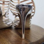 Christian Siriano Silver Strappy Stiletto Heel Size 10 Heeled Gladiator Sandal Photo 3