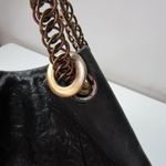 Vince Camuto Black Pebbled Soft Leather Hobo Bag Golden Hardware Tassle Hippie Photo 5