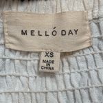 Melloday Embroidered Floral Striped Sundress Smocked Back Ruffle Hem Strapless White Size XS Photo 8