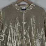 Serra Sequin Bomber Jacket Gold 90s Glam Aldi Tik Tok Viral Ladies Sz L Y2K NWT Photo 2