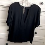 Dance & Marvel  Women’s Black Deep V Neck w/ Half Sleeve Blouse - Size Large Photo 0