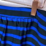 Dalia Collection Striped Pleat Front Pencil Skirt Royal Blue & Black 6 Photo 2
