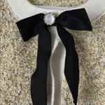 URBAN REVIVO Size XL Cropped Button Front Cardigan Sweater Pearl Buttons Gold Photo 8