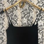 Reformation NWOT Black Milano Midi ribbed Dress with Spaghetti Straps back slit Photo 8