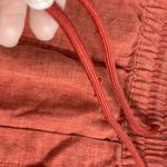 Athleta Retreat Orange 100% Linen Jogger Pants Elastic Waist Drawstring Size 12 Photo 8