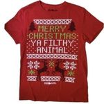 Home Alone Merry Christmas Ya Filthy Animal Short Sleeve Red T Men’s S Women’s L Size L Photo 0