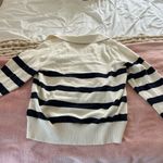 Banana Republic cream and navy striped sweater Photo 2