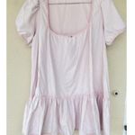 Pink Puff Sleeve Dress Striped Ruffle Hem Cottage Coquette Women’s Size 2X Photo 0