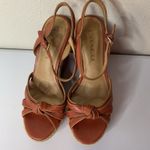 Coach Dalton Leather Espadrille Wedge Sandals Sz 5.5 B Terracotta/Ginger Color Photo 3