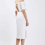 Topshop  Midi Dress White Poplin Bow Bardot Photo 1