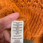 Free People Best Of You Sunset Orange Open Knit V Neck Sweater Medium Photo 5