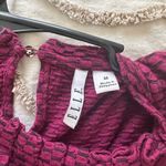 Elle Red Puff Sleeve Blouse with Mandarin Collar Photo 2