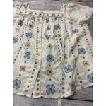 Torrid  3 Top Womens 3X Embroidered Square Neck Short Flutter Sleeves Linen Blend Photo 6