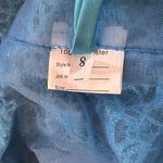 Women’s FullLength Blue Formal Prom Party Dress LegSlit Long Sleeve Size 8 NWOT Photo 11