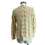 Laura Ashley Vintage Cotton French Knot Pom Crochet Knitted Cardigan Yellow SZ M Photo 1