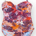 Jaclyn Smith  Halter Swimsuit Red Purple Beaded NWOT ‎ Size 14 Photo 8