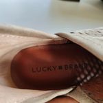 Lucky Brand Boots Womens 7.5 M Bashina Ankle Booties Beige Leather Block Heels Photo 7