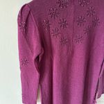 Vintage Chu Chi knit sweater purple sparkle glitter mauve 3/4 sleeve fall long Size 10 Photo 9