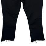 ZARA SZ 6 The Disco Pant Jeans Mid-Rise Frayed Hems Zip-Fly Bootcut Black Womens Photo 5