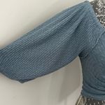 Urban Outfitters Outfitter Medium Powder Blue Twist Cropped Top. Raw Hem. Balloon Sleeves. Photo 12