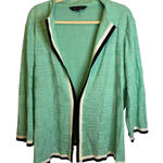 Ming Wang  Sweater Women's Size‎ 3X Cardigan Open Front Green Black Photo 0