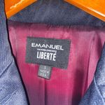 Emanuel Ungaro Liberte Navy Blue Button Down Coat Jacket Women's Size Small Photo 3