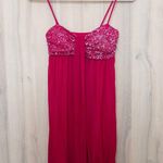 Y2K City Studio Womens Dress Size S Pink Sequin Babydoll Glam Party Bubble Hem Photo 0