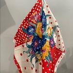 Red Polka Dot Scarf with floral design Photo 2