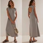 Free People  FP BEACH Simone Maxi Exposed Back Dress Size Small NWT Gray Photo 1
