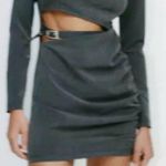 ZARA  NWT gray mini dress with cutout Photo 1