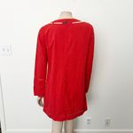 prAna [] Red Embroidered Lahela Coverup Tunic Mini Dress Long Sleeves Sz Medium M Photo 2