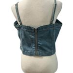 Savanna Jane Denim Rhinestones Corset Crop Top L Shabby Chic Cowgirl Blue Size L Photo 3