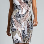 Chic Sleeveless Animal Print Mini Dress Black Size M Photo 0